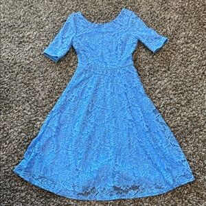 Elegant Blue Lace Dress